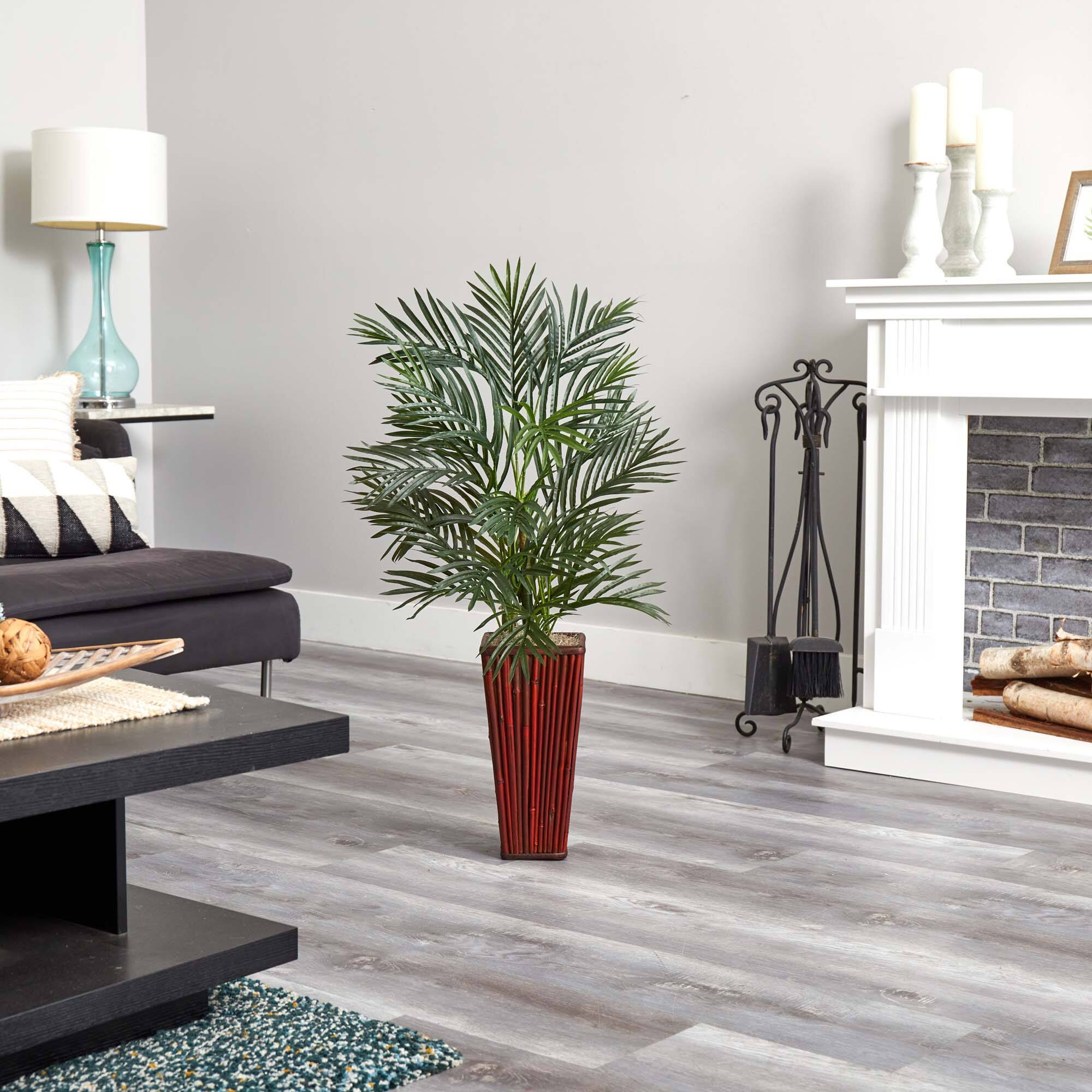 3.5ft. Potted Areca Palm in Bamboo Planter